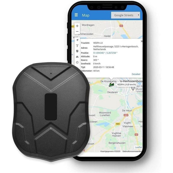 Trackitt - GPS Tracker met Magneet - Waterdicht - 90 Dagen Accu - Gratis APP/Simkaart Data - Geschikt voor Auto - Container - Machine - Boot - Motor - Scooter - GEEN ABONNEMENT NODIG